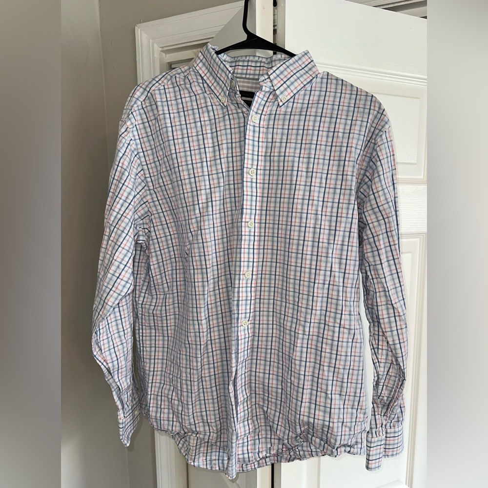 Jos. A. Bank Reserve Checkered Shirt - Pink and Blue